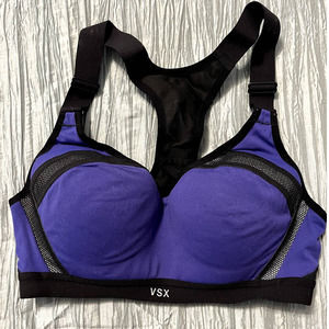 Victoria’s Secret VSX Black Purple High Impact Racerback Sports Bra - 32C